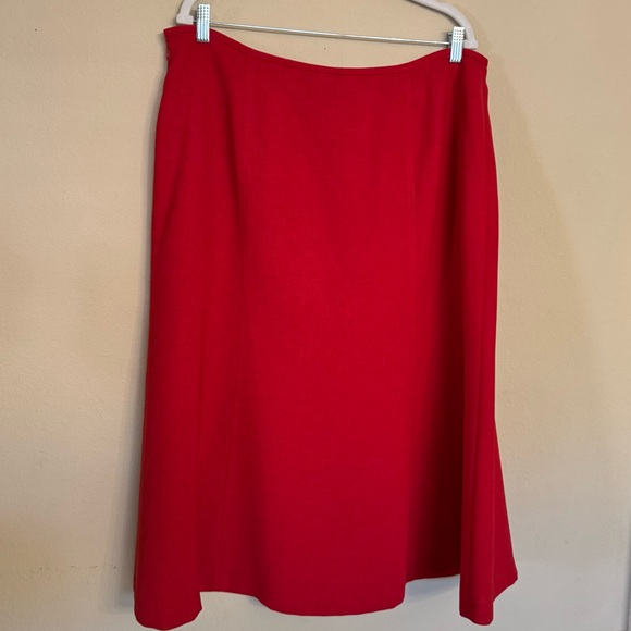 KASPER Red Fully Lined BLAZER & FLARE SKIRT SUIT Set Size 18 Business Career - Picture 5 of 16